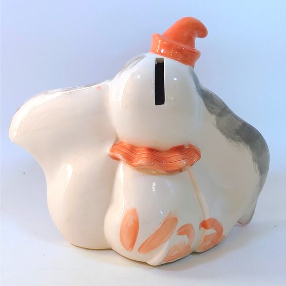 RARE Disney DUMBO Porcelain Coin Bank Large 7" Tall Elephant VTG w Stopper - Picture 3 of 6